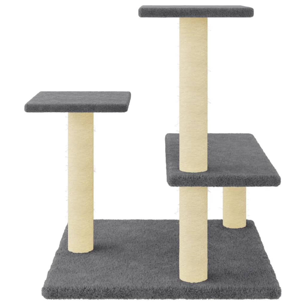 Albero per Gatti con Tiragraffi in Sisal Grigio Scuro 61 cm - homemem39