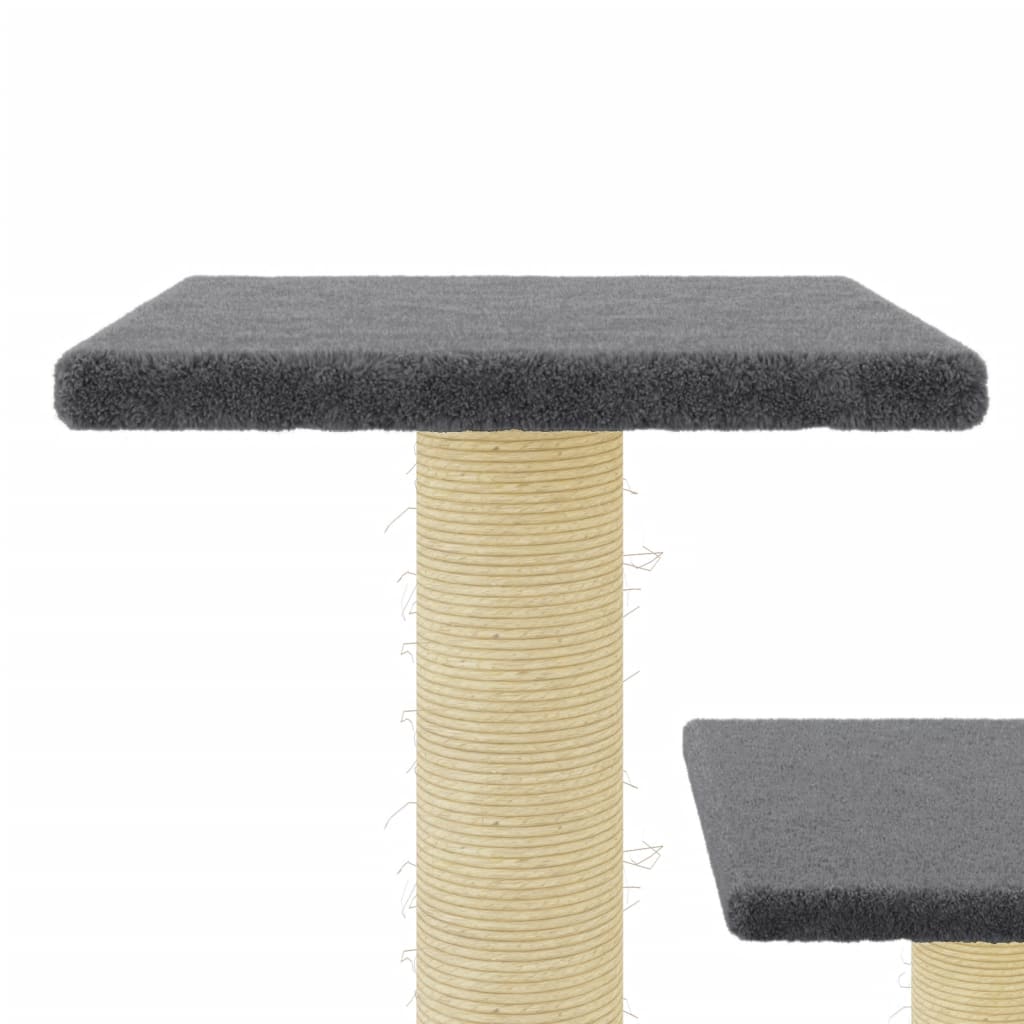 Albero per Gatti con Tiragraffi in Sisal Grigio Scuro 61 cm - homemem39