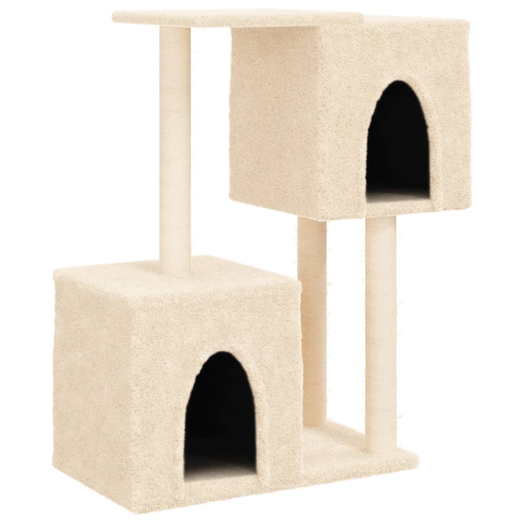 Albero per Gatti con Tiragraffi in Sisal Crema 86 cm - homemem39