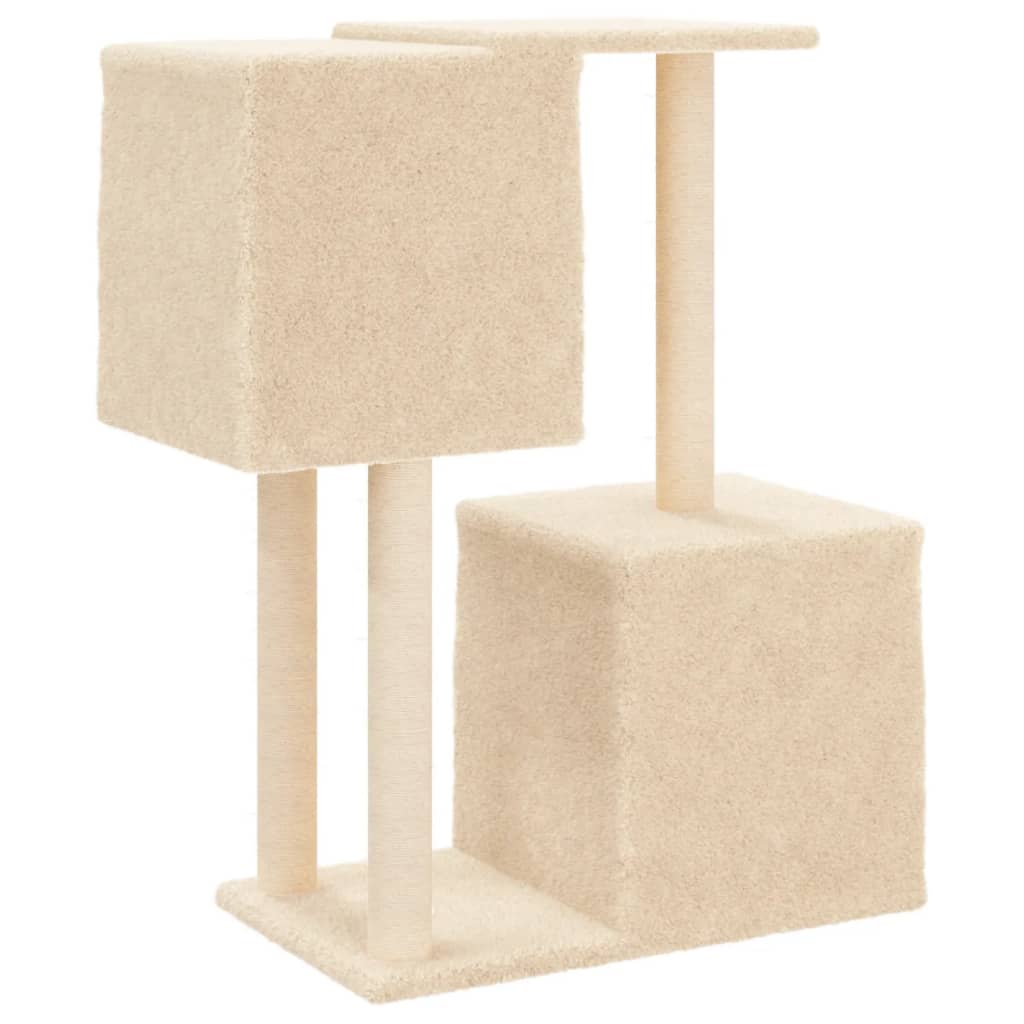 Albero per Gatti con Tiragraffi in Sisal Crema 86 cm - homemem39