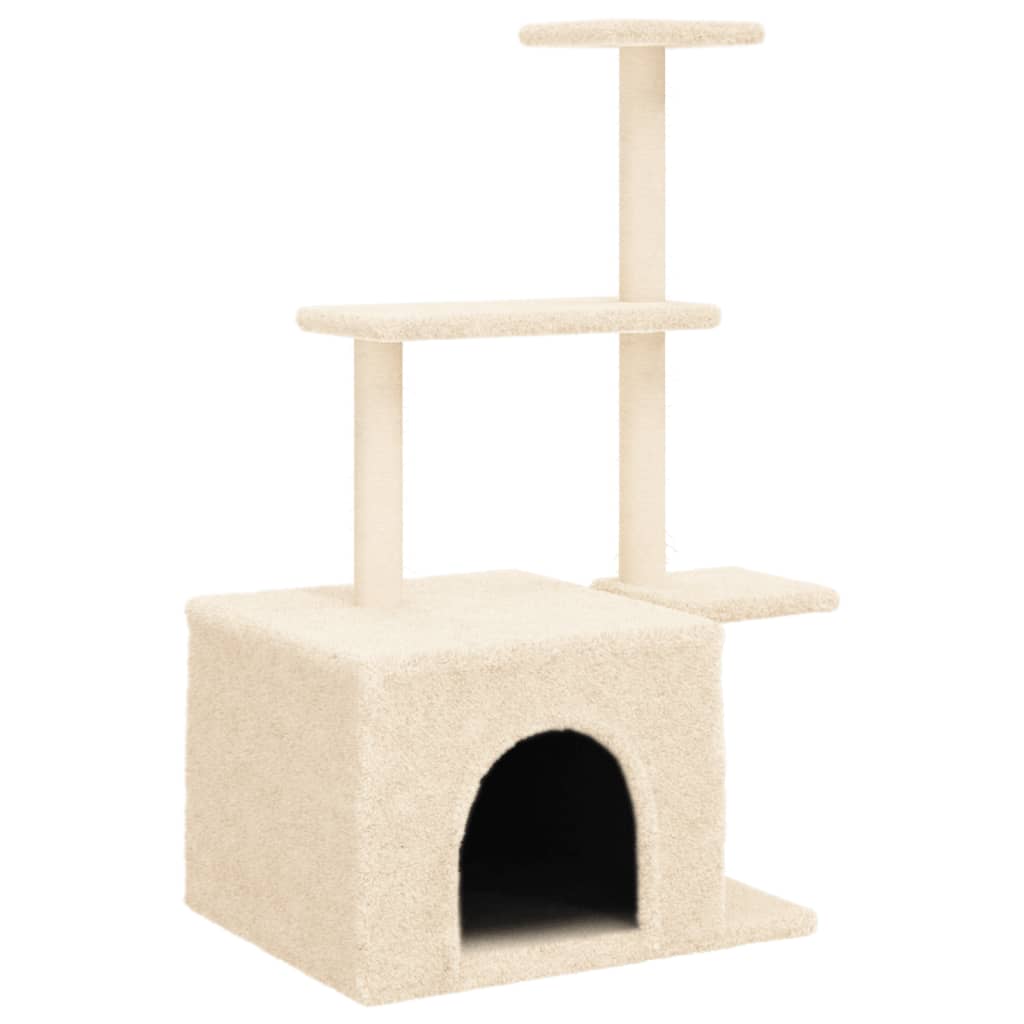 Albero per Gatti con Tiragraffi in Sisal Crema 110 cm - homemem39