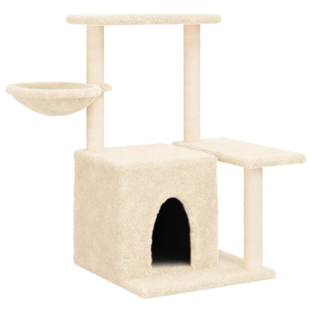 Albero per Gatti con Tiragraffi in Sisal Crema 83 cm - homemem39