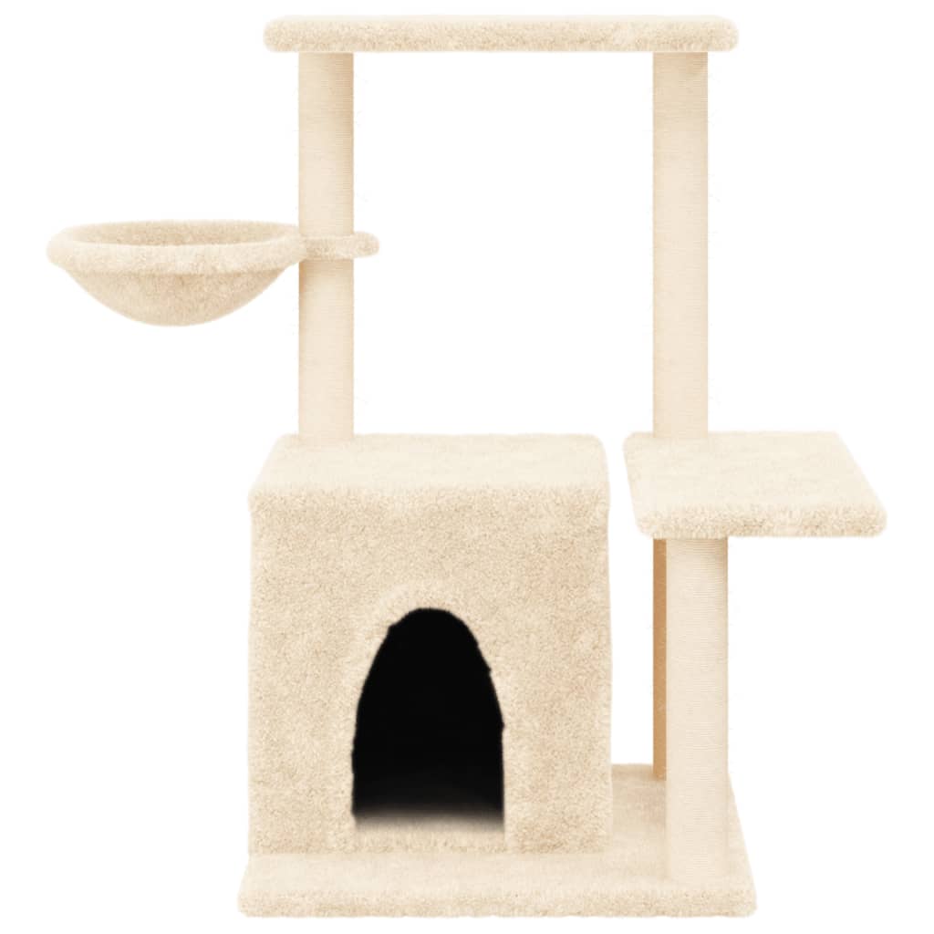 Albero per Gatti con Tiragraffi in Sisal Crema 83 cm - homemem39