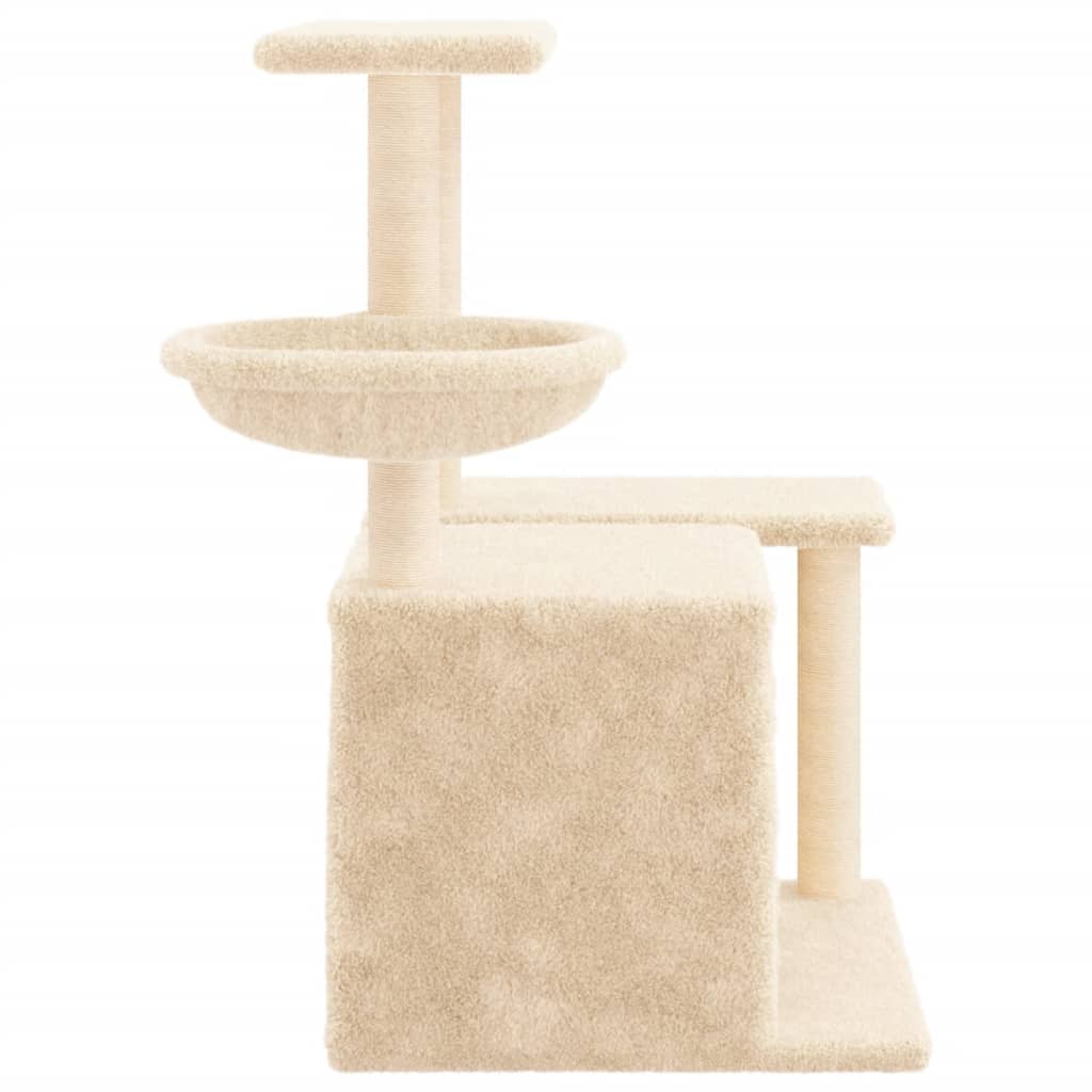 Albero per Gatti con Tiragraffi in Sisal Crema 83 cm - homemem39