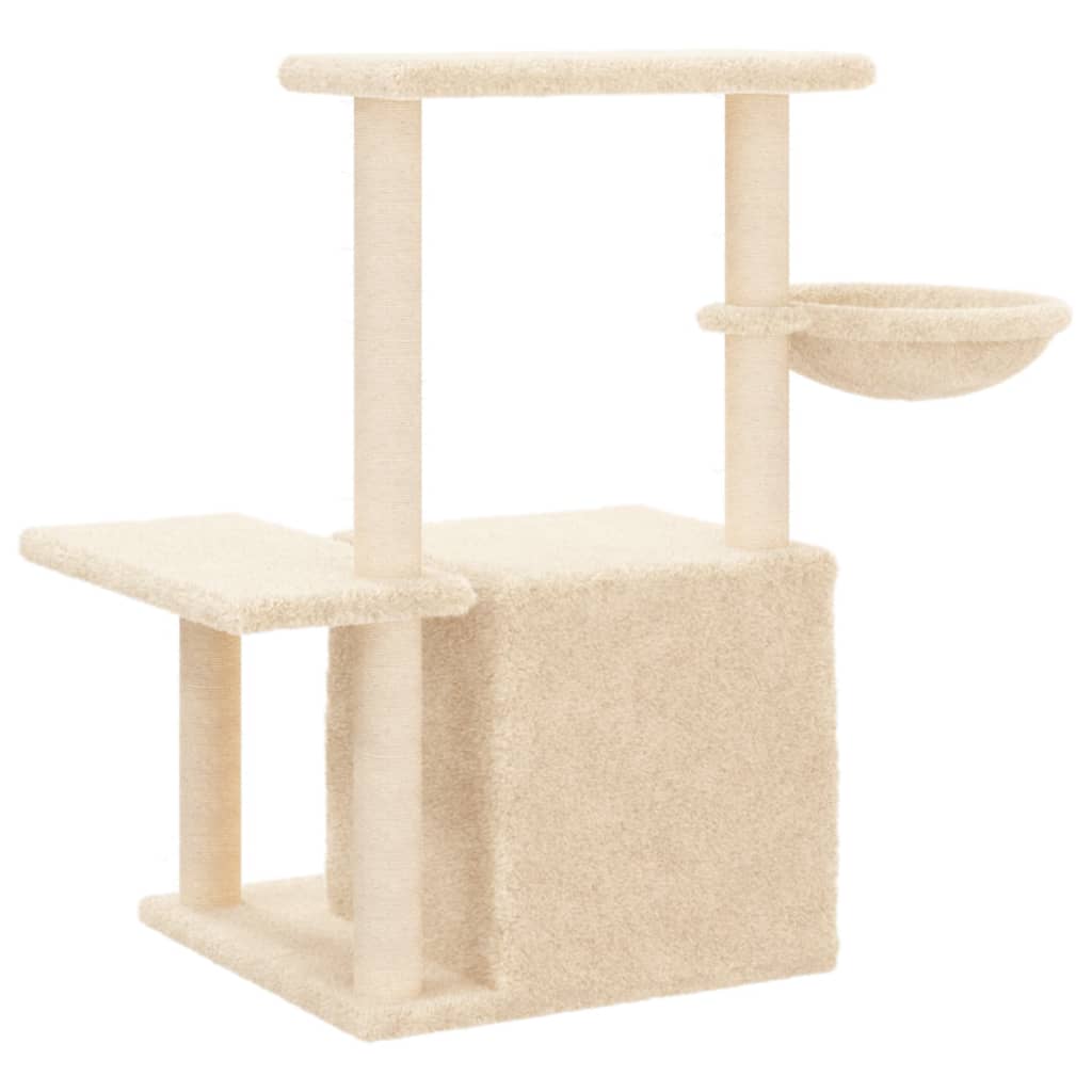 Albero per Gatti con Tiragraffi in Sisal Crema 83 cm - homemem39