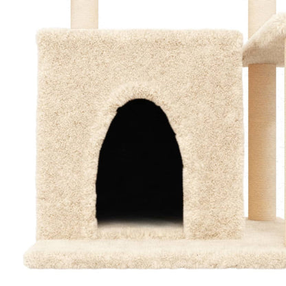 Albero per Gatti con Tiragraffi in Sisal Crema 83 cm - homemem39