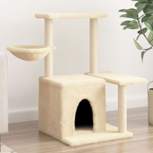 Albero per Gatti con Tiragraffi in Sisal Crema 83 cm - homemem39