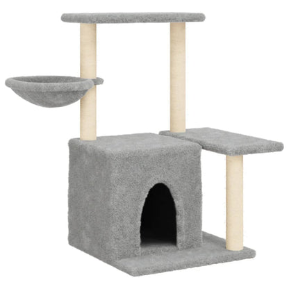 Albero per Gatti con Tiragraffi in Sisal Grigio Chiaro 83 cm - homemem39