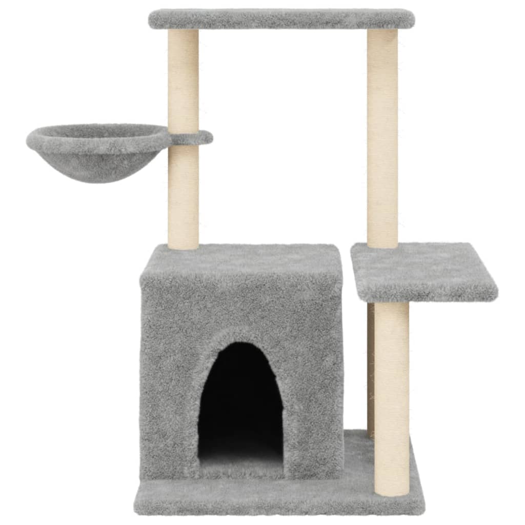 Albero per Gatti con Tiragraffi in Sisal Grigio Chiaro 83 cm - homemem39