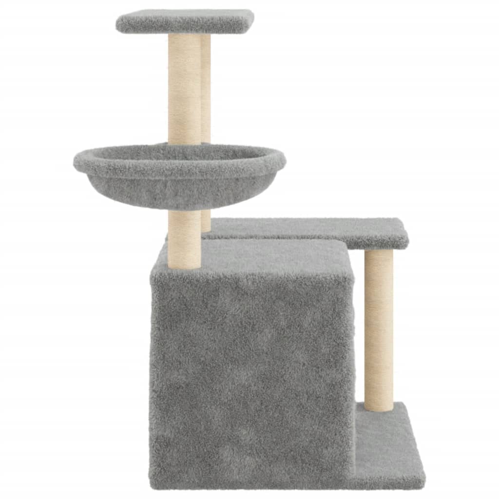 Albero per Gatti con Tiragraffi in Sisal Grigio Chiaro 83 cm - homemem39