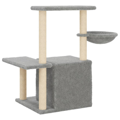 Albero per Gatti con Tiragraffi in Sisal Grigio Chiaro 83 cm - homemem39