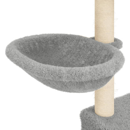 Albero per Gatti con Tiragraffi in Sisal Grigio Chiaro 83 cm - homemem39