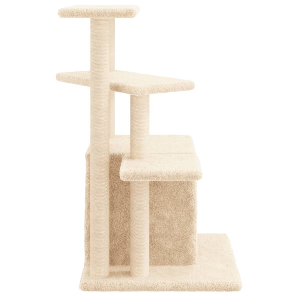 Albero per Gatti con Tiragraffi in Sisal Crema 83,5 cm - homemem39