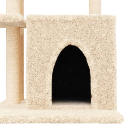 Albero per Gatti con Tiragraffi in Sisal Crema 83,5 cm - homemem39