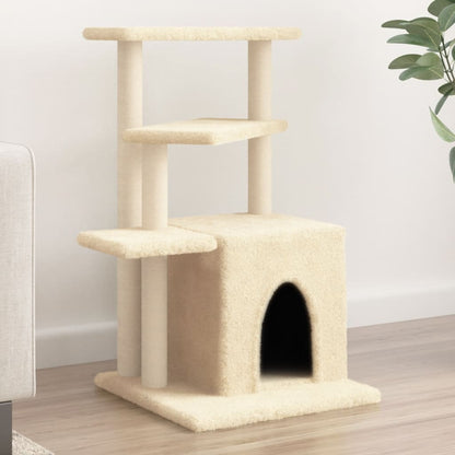 Albero per Gatti con Tiragraffi in Sisal Crema 83,5 cm - homemem39