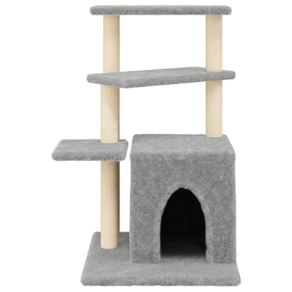 Albero per Gatti con Tiragraffi in Sisal Grigio Chiaro 83,5 cm - homemem39