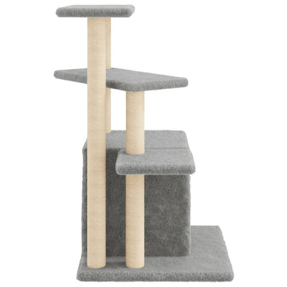 Albero per Gatti con Tiragraffi in Sisal Grigio Chiaro 83,5 cm - homemem39