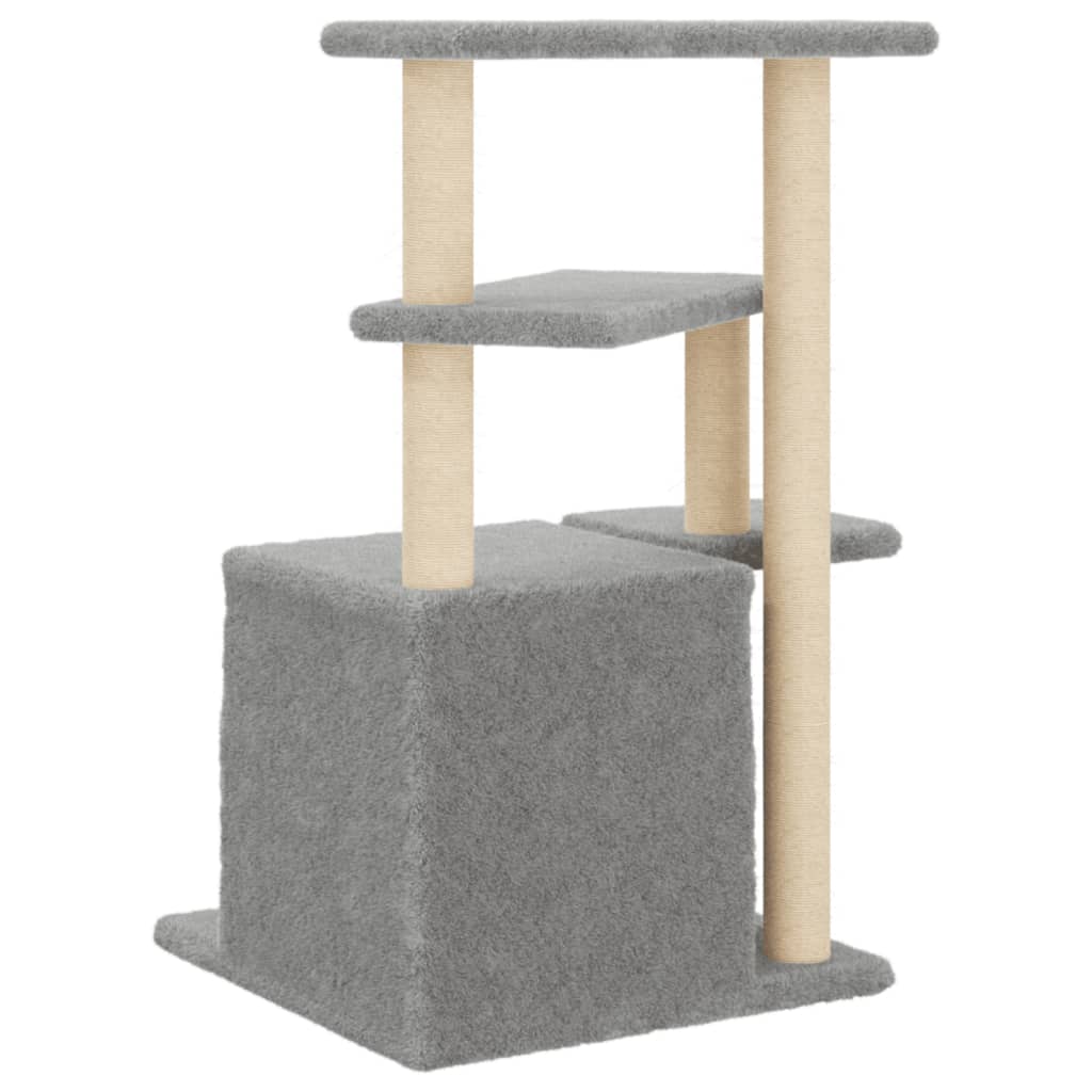 Albero per Gatti con Tiragraffi in Sisal Grigio Chiaro 83,5 cm - homemem39