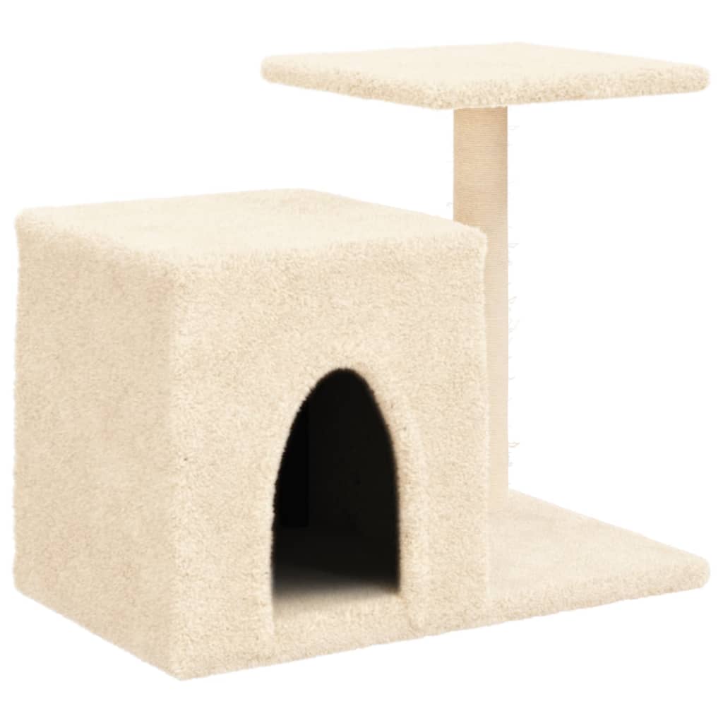 Albero per Gatti con Tiragraffi in Sisal Crema 50,5 cm - homemem39