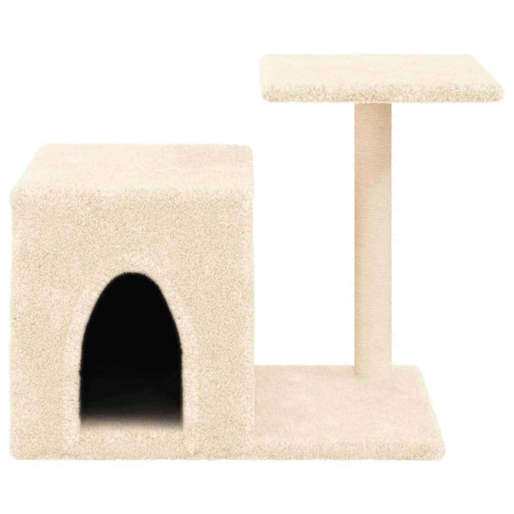 Albero per Gatti con Tiragraffi in Sisal Crema 50,5 cm - homemem39