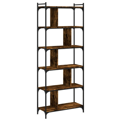 Libreria Rovere Fumo 6 Ripiani 76x32x192 cm Legno Multistrato - homemem39