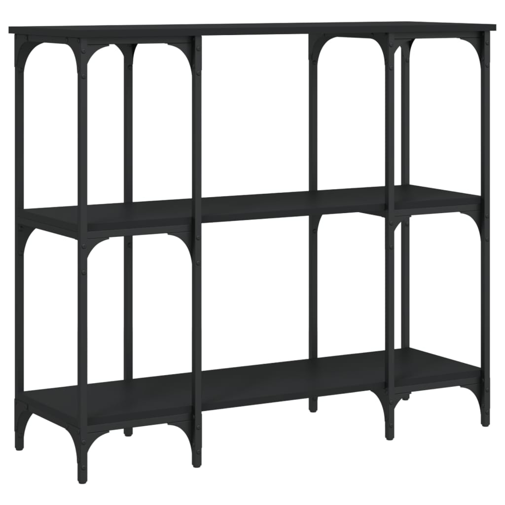 Tavolino Consolle Nero 102x35x90 cm in Legno Multistrato - homemem39