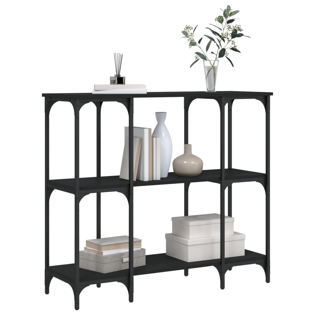 Tavolino Consolle Nero 102x35x90 cm in Legno Multistrato - homemem39