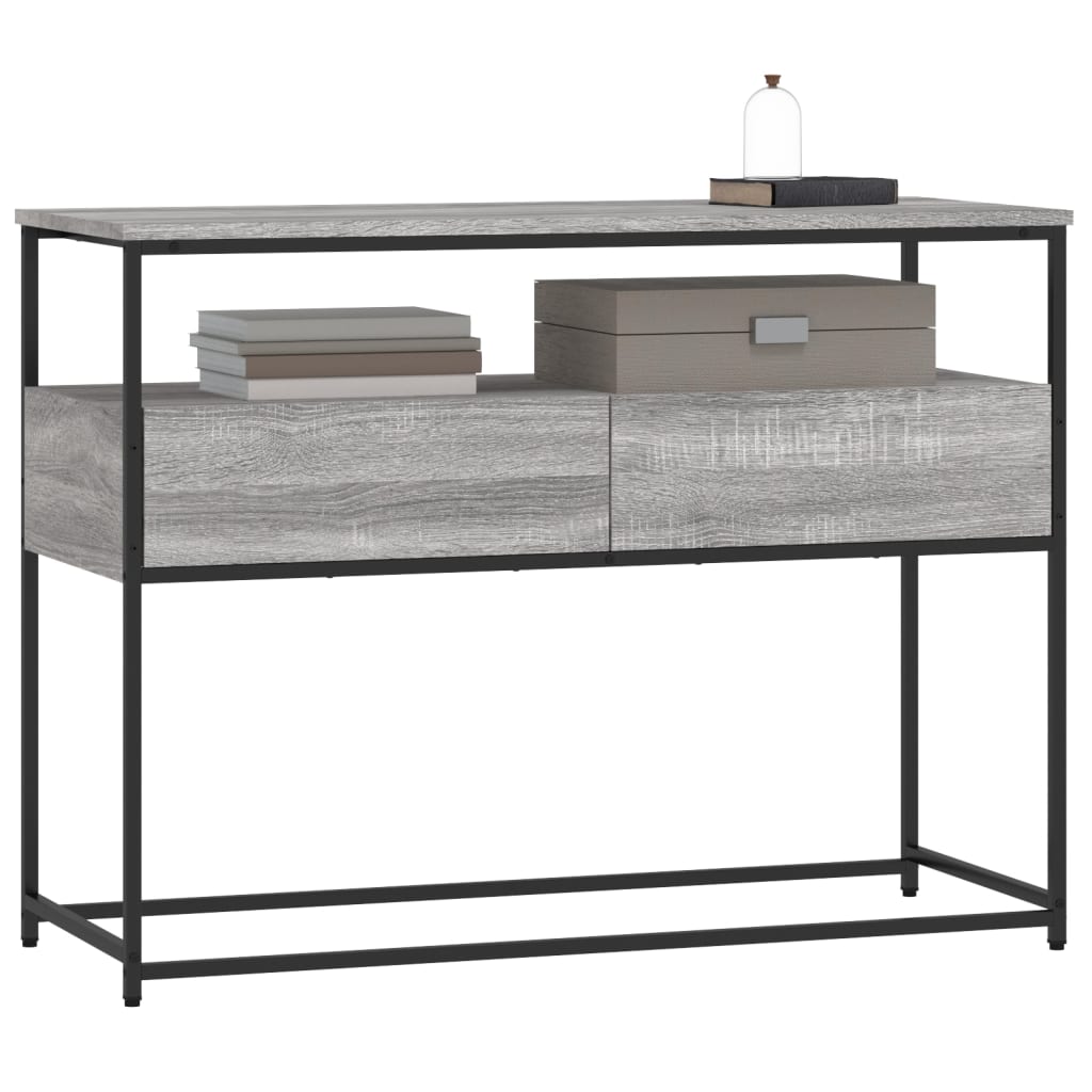 Tavolino Consolle Grigio Sonoma 100x40x75cm Legno Multistrato - homemem39