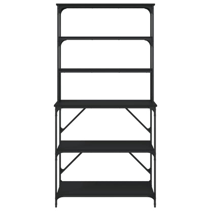 Scaffale da Cucina 6 Ripiani Nero 90x40x180cm Legno Multistrato - homemem39