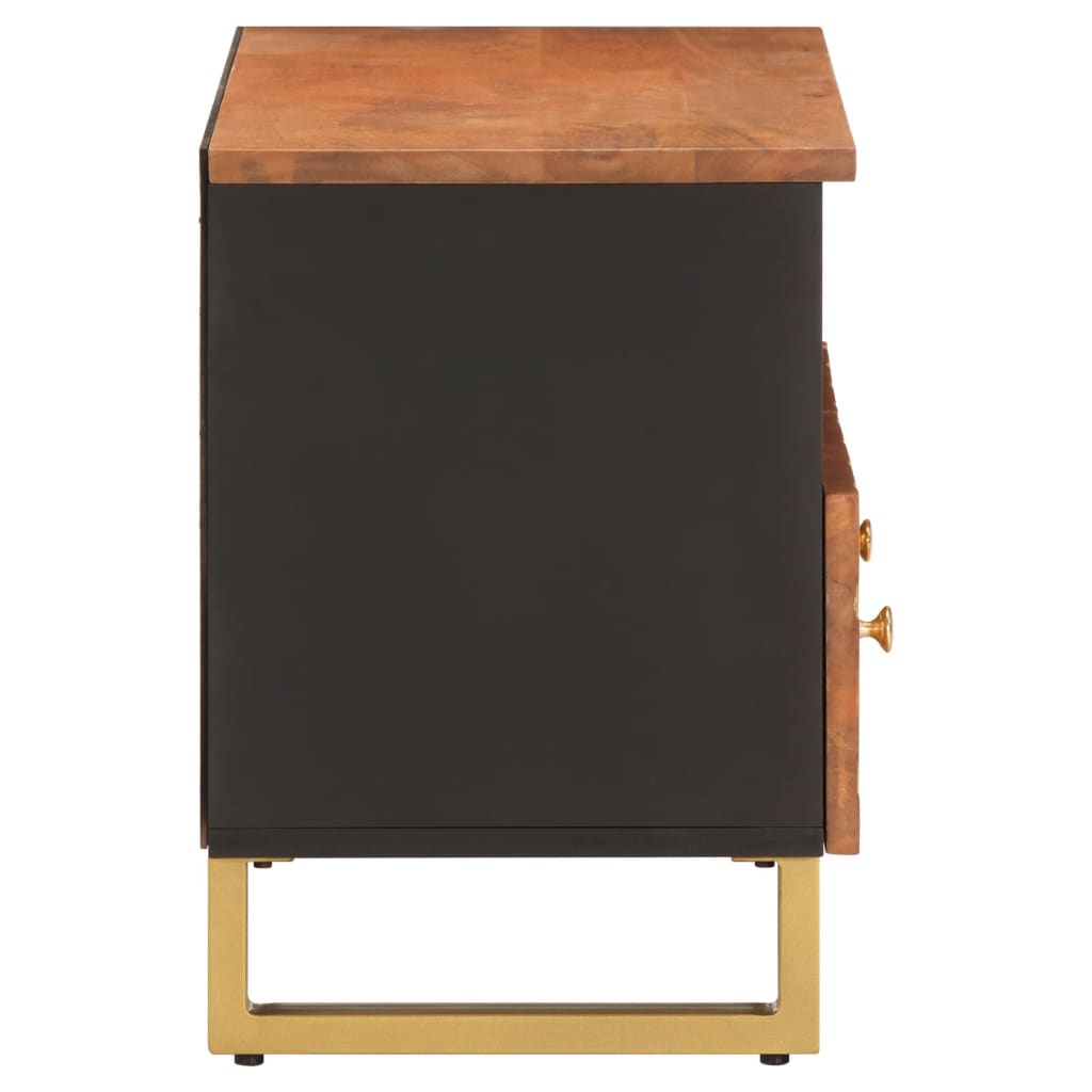 Mobile Porta TV Marrone e Nero 70x33,5x46 cm in Legno di Mango - homemem39