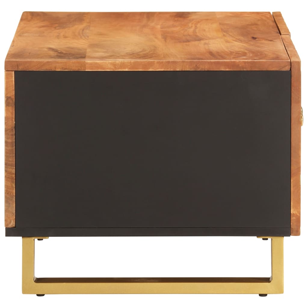 Tavolino da Salotto Marrone e Nero 80x50x40 cm Legno di Mango - homemem39