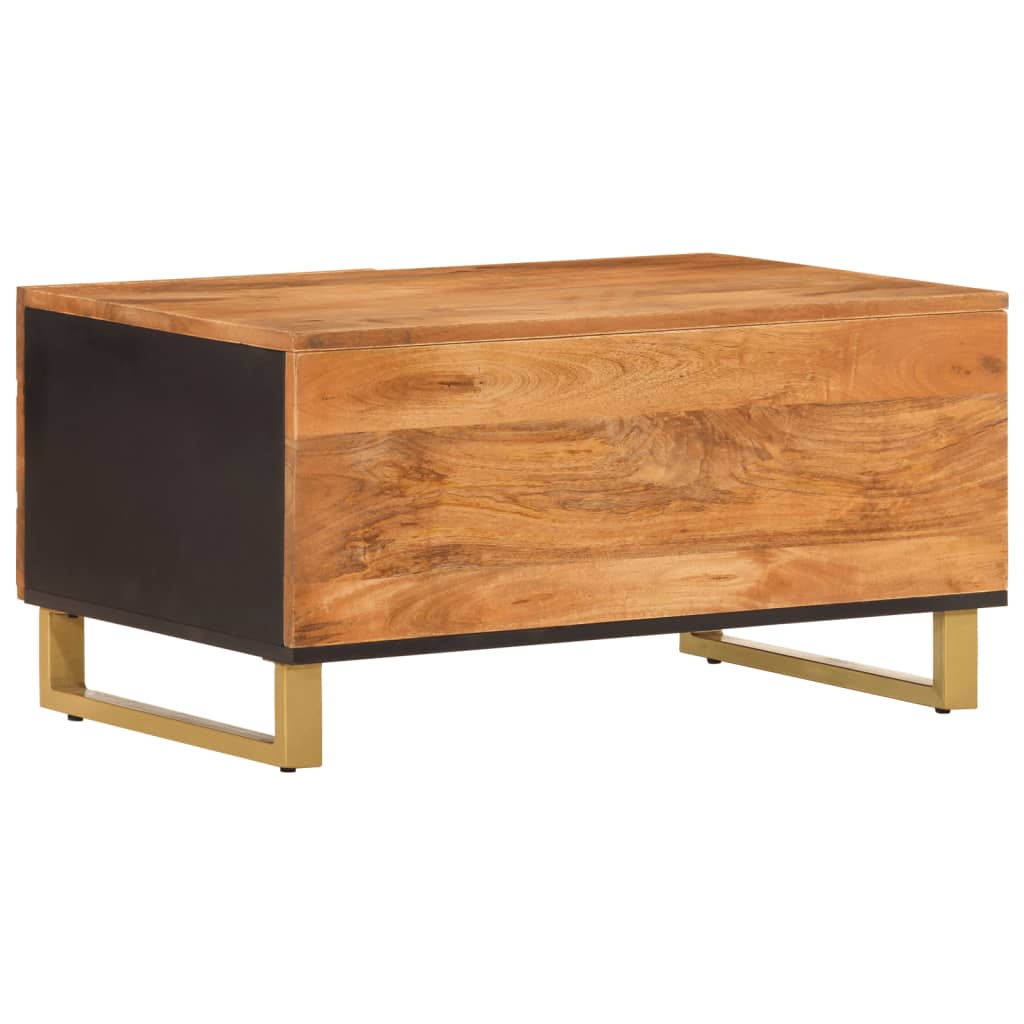 Tavolino da Salotto Marrone e Nero 80x50x40 cm Legno di Mango - homemem39