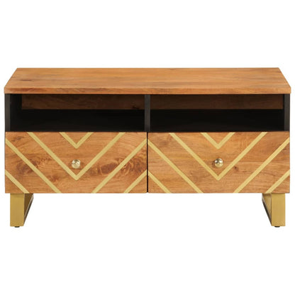 Tavolino da Salotto Marrone e Nero 80x54x40 cm Legno di Mango - homemem39