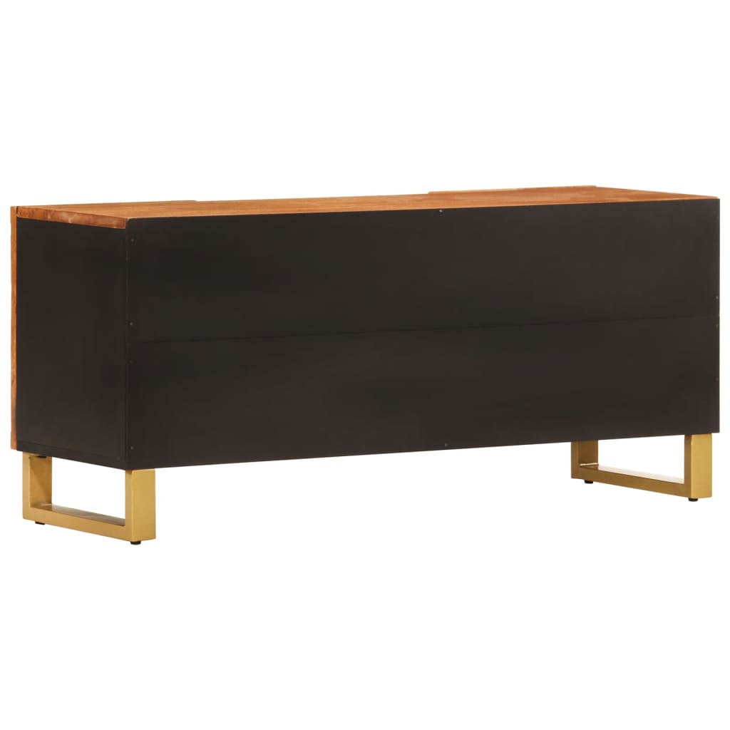 Mobile Porta TV Marrone e Nero 105x33,5x46 cm in Legno di Mango - homemem39