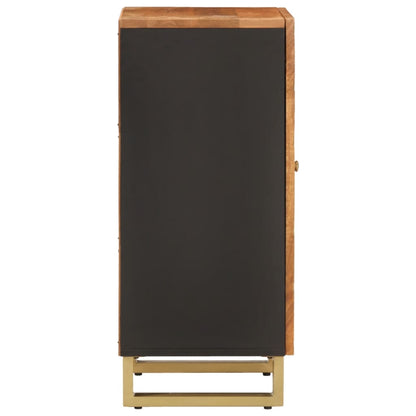 Credenza Marrone e Nera 40x33,5x75cm in Legno Massello di Mango - homemem39