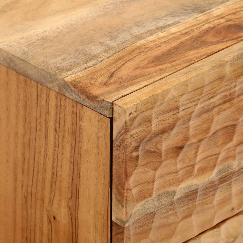 Comodino 40x33x46 cm in Legno Massello di Acacia - homemem39