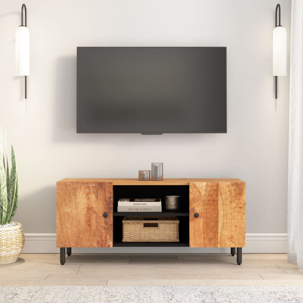 Mobile Porta TV 105x33x46 cm in Legno Massello di Acacia - homemem39