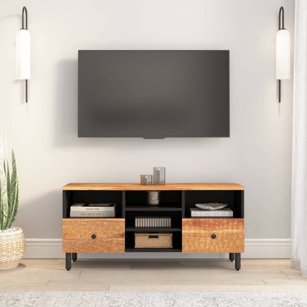 Mobile Porta TV 100x33x46 cm in Legno Massello di Acacia - homemem39