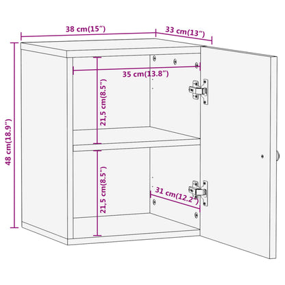 Mobile da Bagno a Parete 38x33x48cm in Legno Massello di Acacia - homemem39