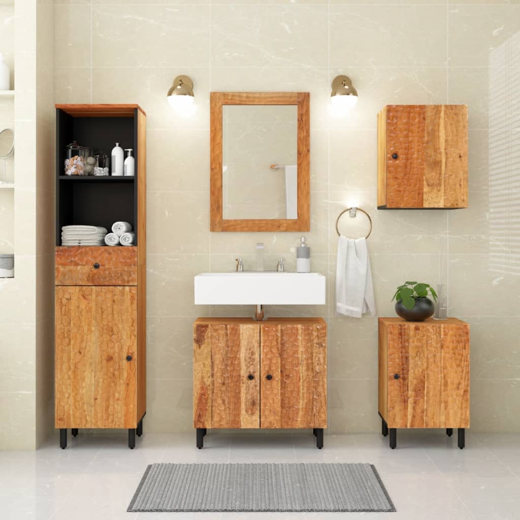 Mobile da Bagno 38x33x160 cm in Legno Massello di Acacia - homemem39