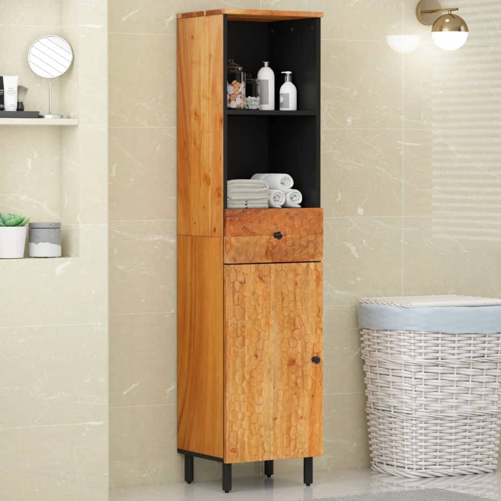 Mobile da Bagno 38x33x160 cm in Legno Massello di Acacia - homemem39