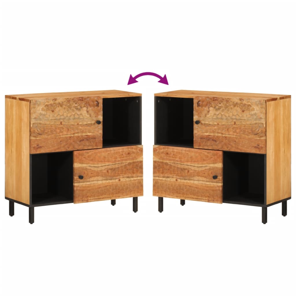 Credenza 80x33x75 cm in Legno Massello di Acacia - homemem39