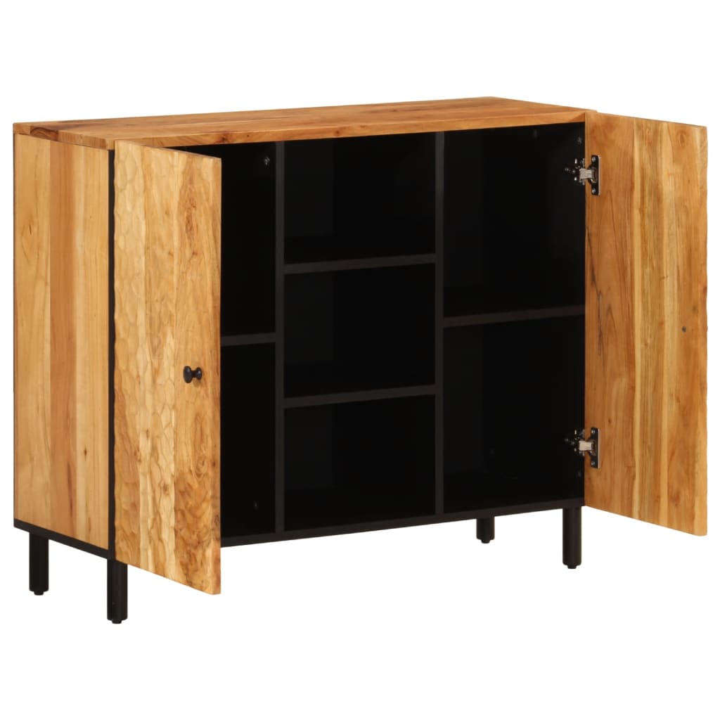 Credenza 90x33x75 cm in Legno Massello di Acacia - homemem39