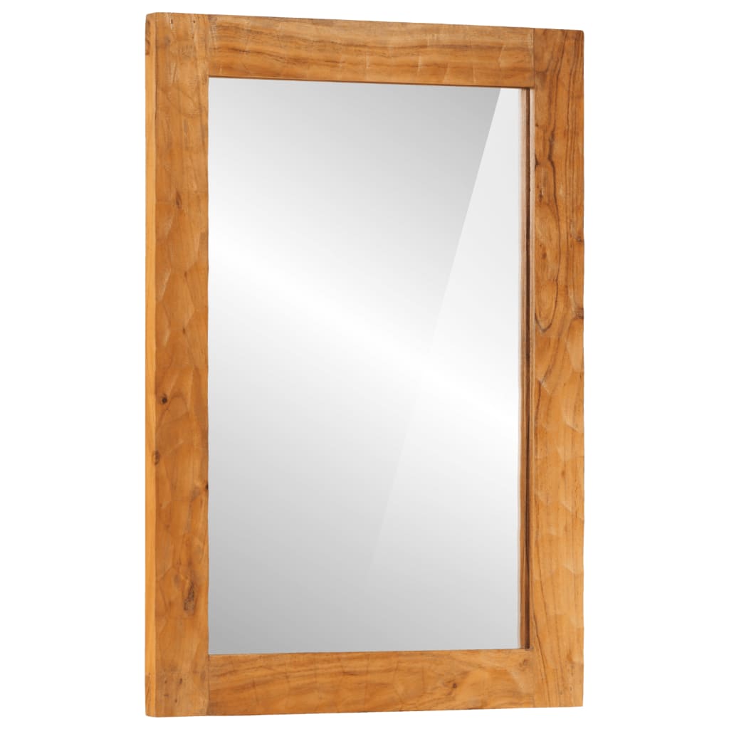 Specchio da Bagno 50x70x2,5 cm Legno Massello di Acacia e Vetro - homemem39