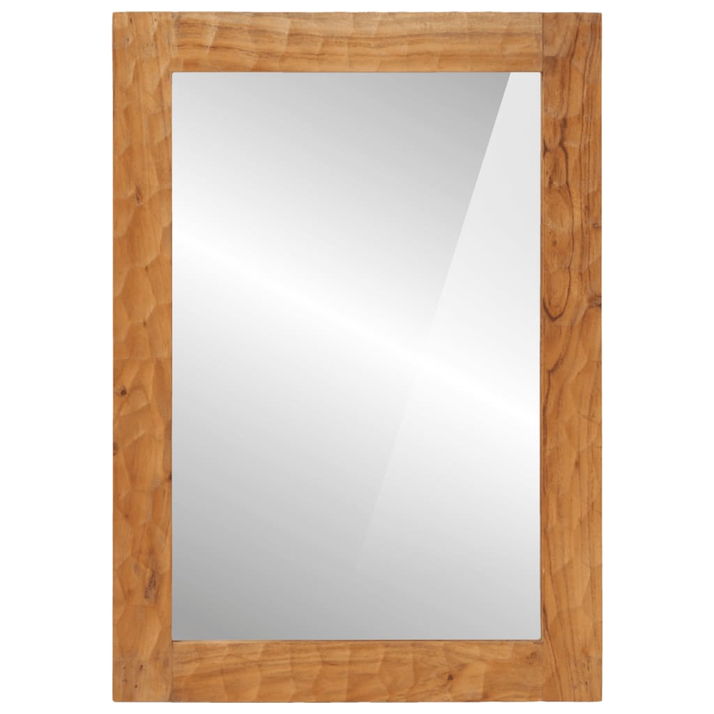 Specchio da Bagno 50x70x2,5 cm Legno Massello di Acacia e Vetro - homemem39