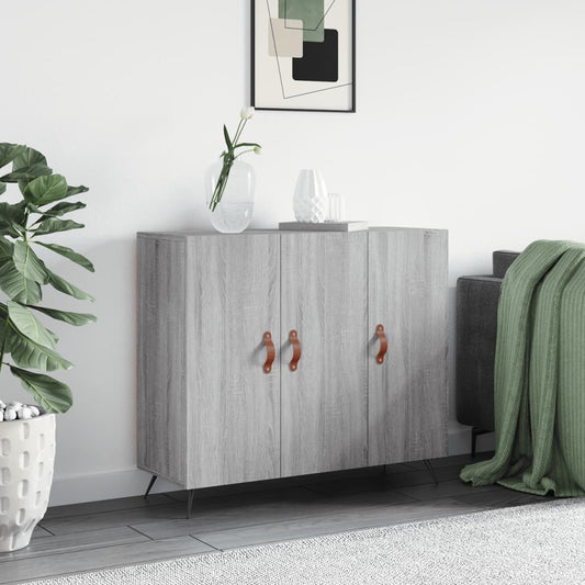 Credenza Grigio Sonoma 90x34x80 cm in Legno Multistrato - homemem39