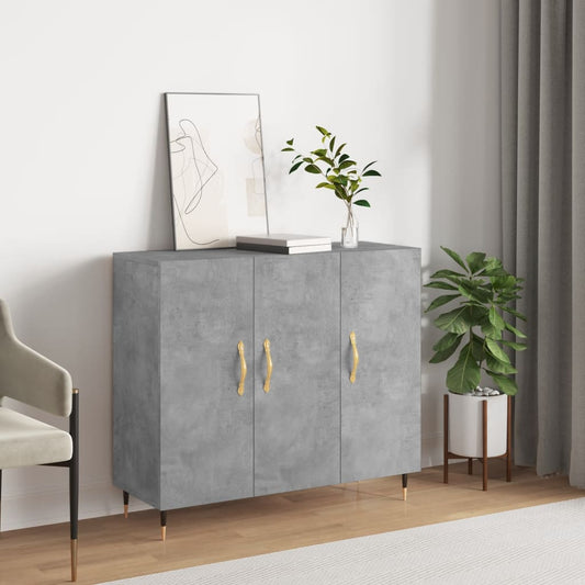 Credenza Grigio Cemento 90x34x80 cm in Legno Multistrato - homemem39