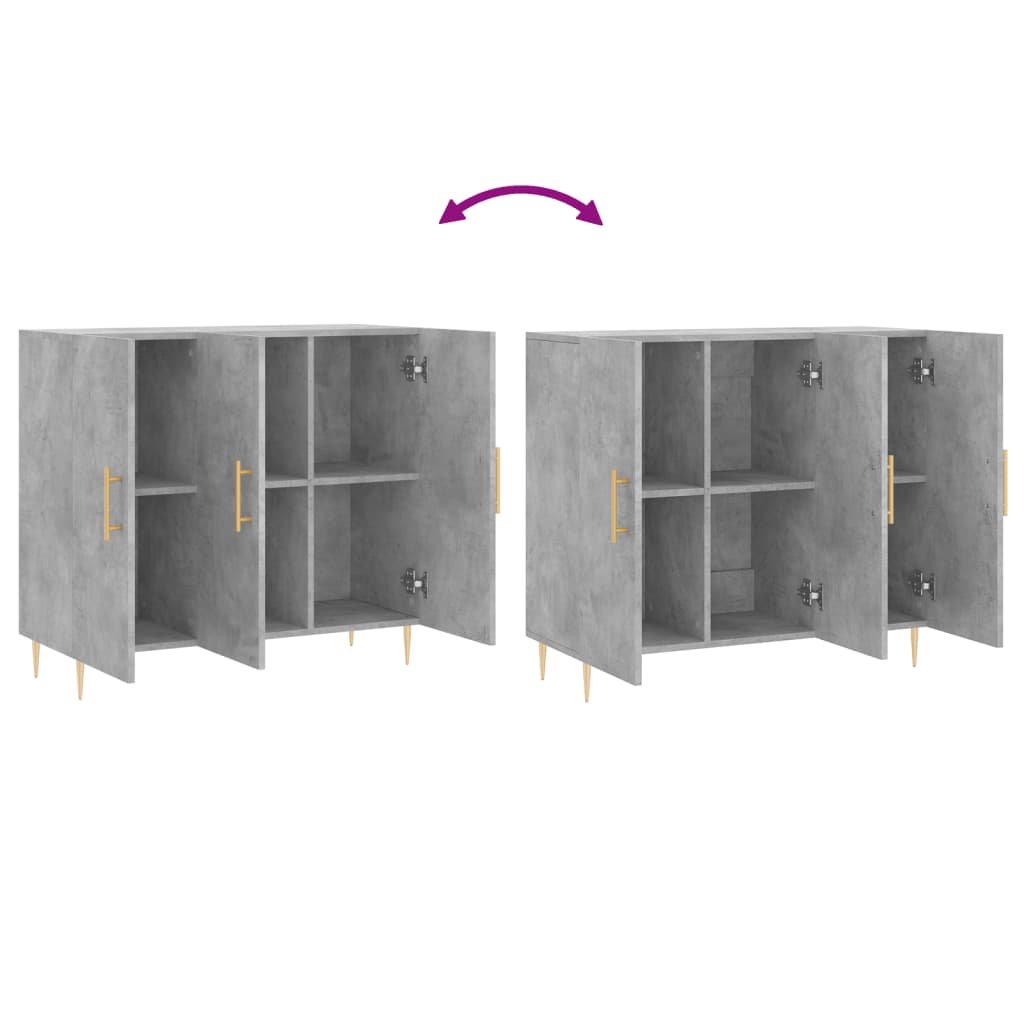 Credenza Grigio Cemento 90x34x80 cm in Legno Multistrato - homemem39