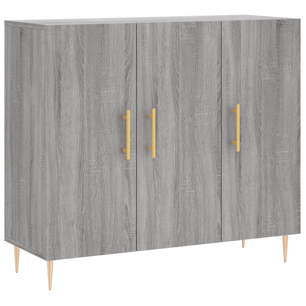 Credenza Grigio Sonoma 90x34x80 cm in Legno Multistrato - homemem39