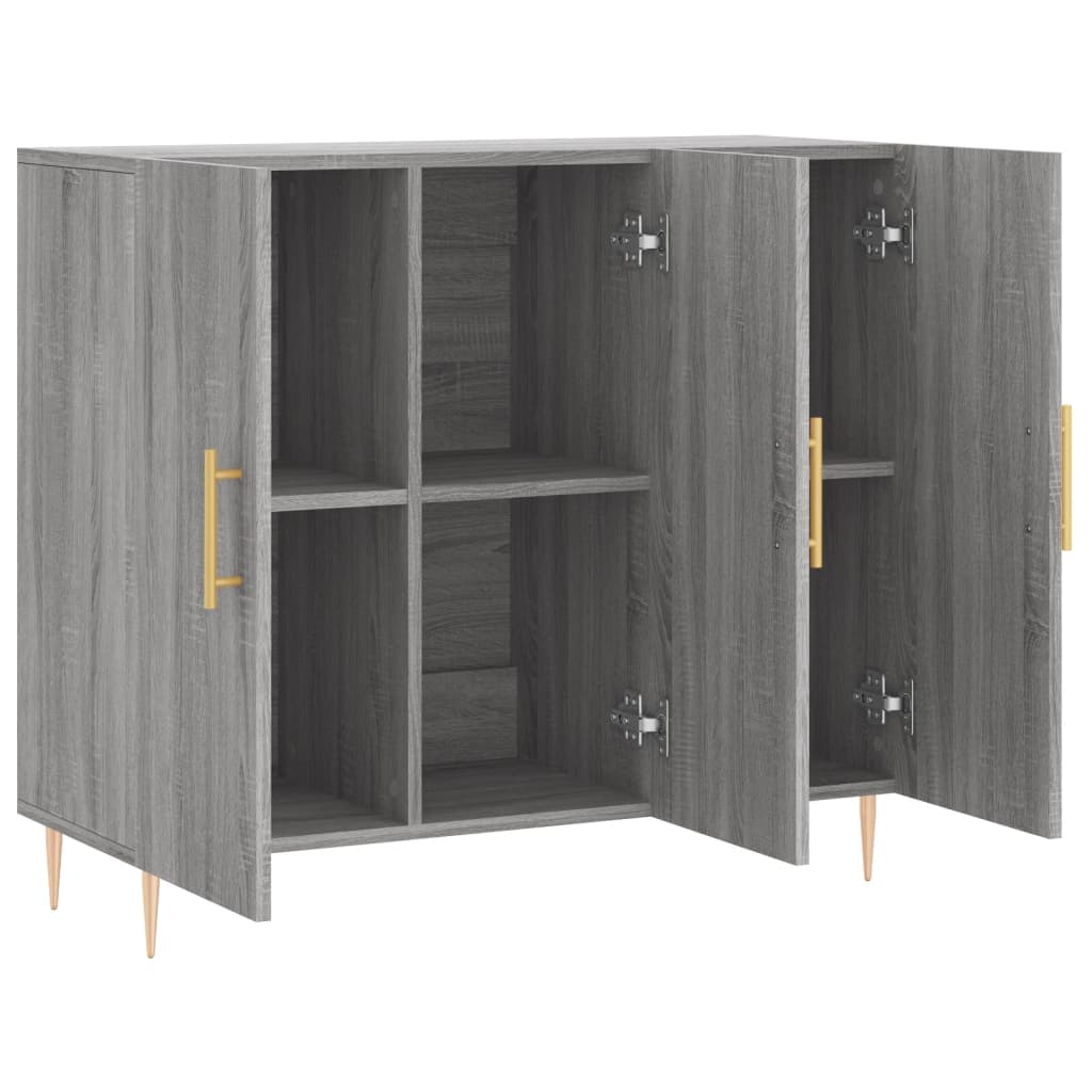 Credenza Grigio Sonoma 90x34x80 cm in Legno Multistrato - homemem39